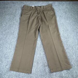 Vintage Y2K Dockers Stain Defender Pants Mens 42x30 Brown Pleated Teflon Office